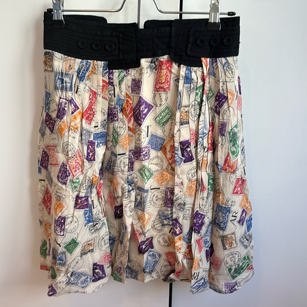 Anthropologie Stamp Printed Skirt Size 0